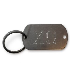 Ohio University and Chi Omega ΧΩ Silver Keychain